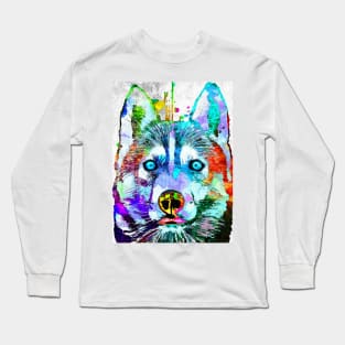 Siberian Husky Grunge Long Sleeve T-Shirt